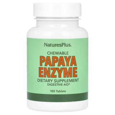 Фермент папайї, Papaya Enzyme, Nature's Plus, 180 жувальних таблеток