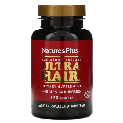 Комплекс для волосся з уповільненим вивільненням, Ultra Hair, Nature's Plus, 120 таблеток