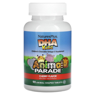 Риб'ячий жир для дітей, DHA for Kids, Nature's Plus, Animal Parade, вишневий смак, 90 жувальних цукерок