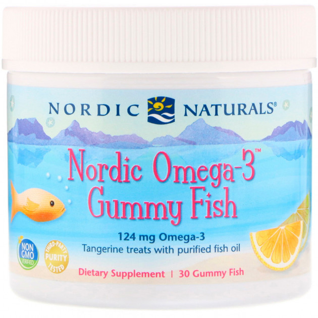 Риб'ячий жир для дітей (мандарин), Omega-3 Gummy Fish, Nordic Naturals, 30 желе