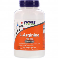 L-аргінін, L-Arginine, Now Foods, 700 мг, 180 вегетаріанських капсул
