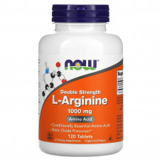 L-аргінін, L-Arginine, Now Foods, подвійна сила, 1000 мг, 120 таблеток