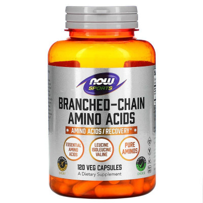 BCAA амінокислоти з розгалуженим ланцюгом, Amino Acids, Now Foods, Sports, 120 капсул