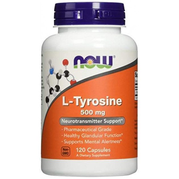 Тирозин, L-Tyrosine, NOW Foods, 500 мг, 120 капсул