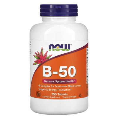 Вітаміни В-50 комплекс, B-50, Now Foods, 250 таблеток