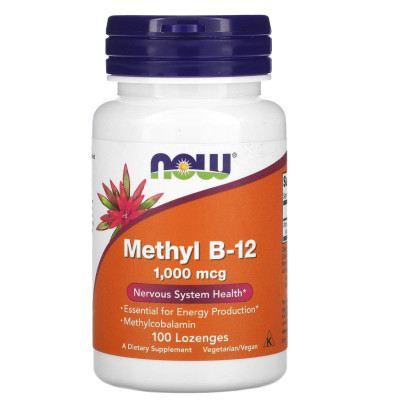 Вітамін В12, Methyl B-12, Now Foods, 1000 мкг, 100 льодяників