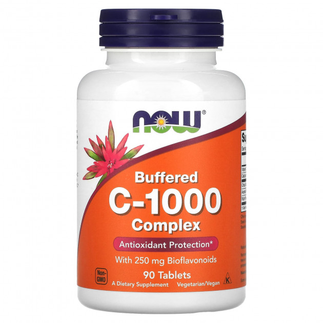 Вітамін С комплекс, Buffered C-1000 Complex, NOW Foods, буферизований, 90 таблеток