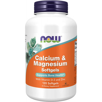 Кальцій та магній, Calcium & Magnesium, Now Foods, з вітаміном D-3 та цинком, 120 гелевих капсул