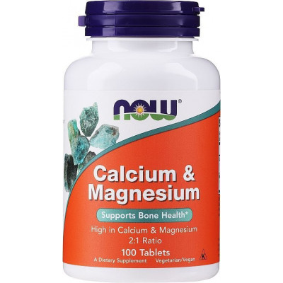 Кальцій та магній, Calcium & Magnesium, Now Foods, 100 таблеток