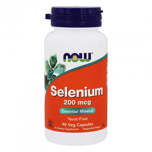 Селен без дріжджів, Selenium, Now Foods, 200 мкг, 90 капсул