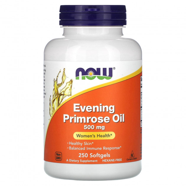 Олія вечірньої примули, Evening Primrose Oil, Now Foods, 500 мг, 250 гелевих капсул