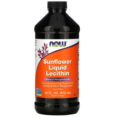Лецитин соняшниковий, Sunflower Liquid Lecithin, Now Foods, рідкий, 473 мл