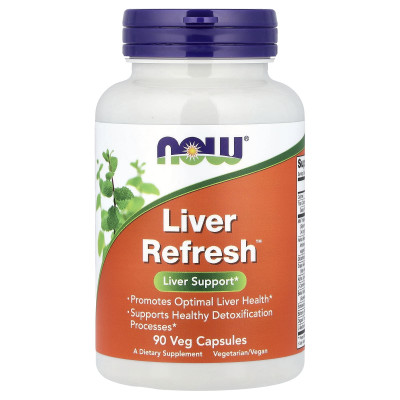 Підтримка печінки, Liver Refresh, Now Foods, 90 рослинних капсул