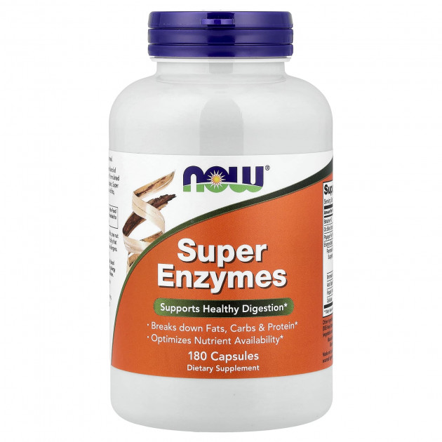 Травні ферменти, Super Enzymes, Now Foods, 180 капсул