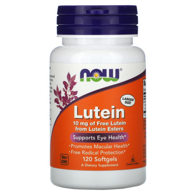 Лютеїн, Lutein, NOW Foods, 10 мг, 120 гелевих капсул