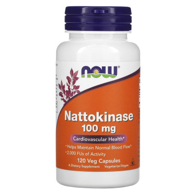 Наттокіназа, Nattokinase, Now Foods, 100 мг, 120 вегетаріанських капсул