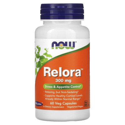 Зниження кортизолу, релора, Relora, Now Foods, 300 мг, 60 вегетаріанських капсул