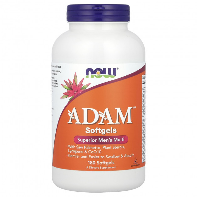 Мультивітамінний комплекс Адам, ADAM Men's Multi, Now Foods, для чоловіків, 180 гелевих капсул