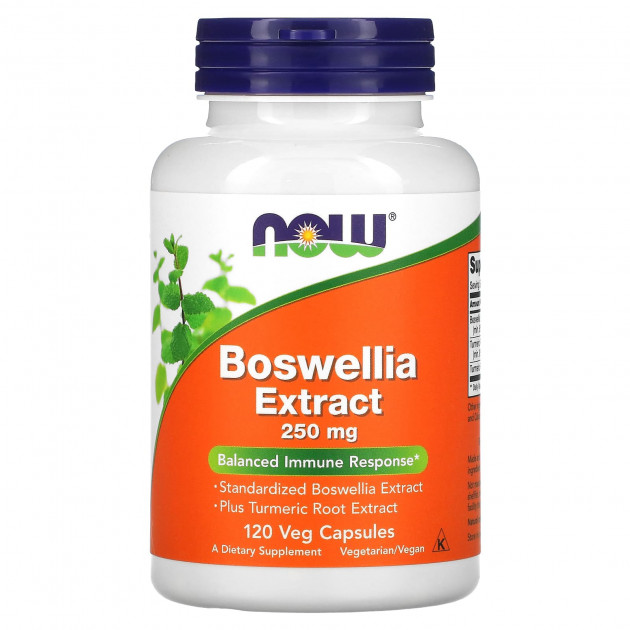 Босвелія (Boswellia), Now Foods, екстракт, 250 мг, 120 рослинних капсул