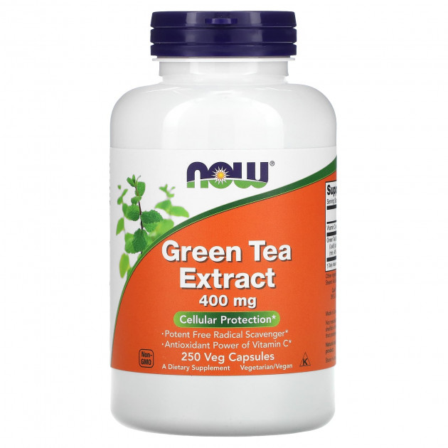 Екстракт зеленого чаю (Green Tea), Now Foods, 400 мг, 250 вегетаріанських капсул
