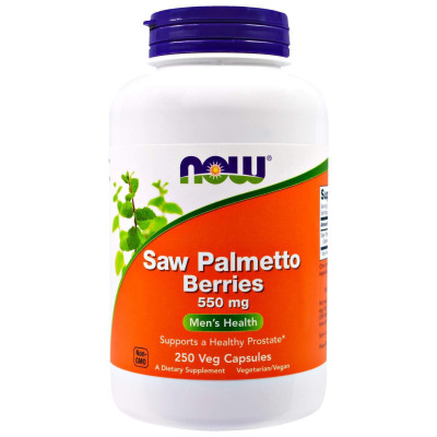 Со Пальметто, Saw Palmetto, Now Foods, ягоди, 550 мг, 250 вегетаріанських капсул