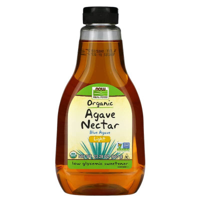 Нектар Агави, Real Food, Agave Nectar, Now Foods, органічний, світлий, 660 г