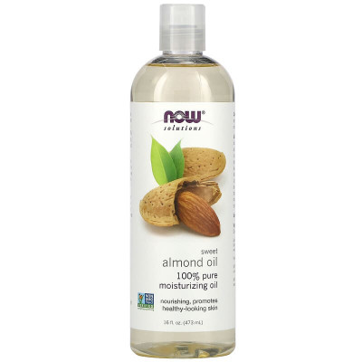 Олія солодкого мигдалю, Sweet Almond Oil, NOW Foods, Solutions, 100% чиста зволожуюча олія, без запаху, 473 мл