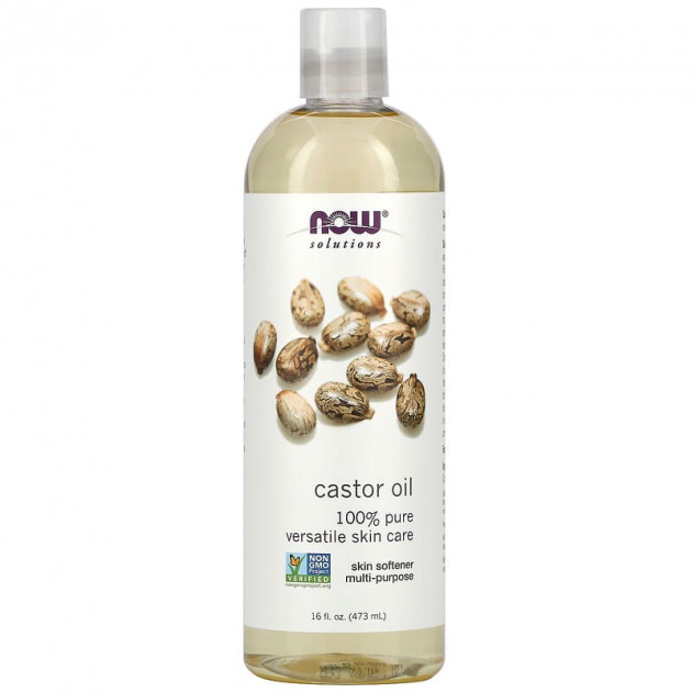 Касторове масло, Castor Oil, Now Foods, Solution Oils, 473 мл.