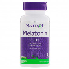 Мелатонін, Melatonin, Natrol, 1 мг, 180 таб.