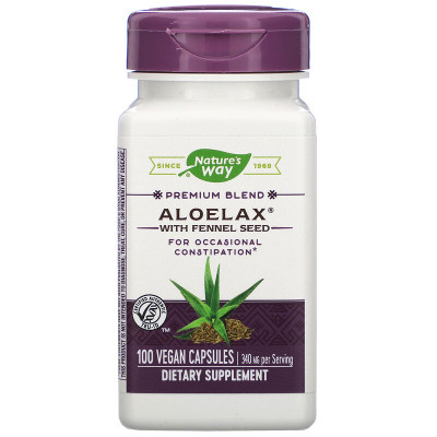 Алое вера з фенхелем, Aloelax® з Fennel Seed, Nature's Way, 340 мг, 100 капсул