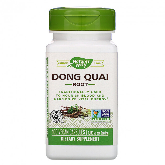 Дягіль лікарський, Dong Quai Root, Nature's Way, корінь, 1130 мг, 100 капсул (565 мг у капсулі)