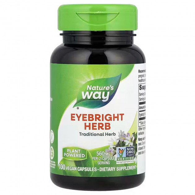 Очанка, Eyebright, Nature's Way, 560 мг, 100 веганських капсул (280 мг у капсулі)