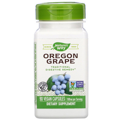 Орегонський виноград, Oregon Grape, Nature's Way, 500 мг, 90 веганських капсул