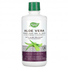 Алое вера, Aloe Vera, Nature's Way, гель і сік внутрішнього листя з алое, дика ягода, 1 літр