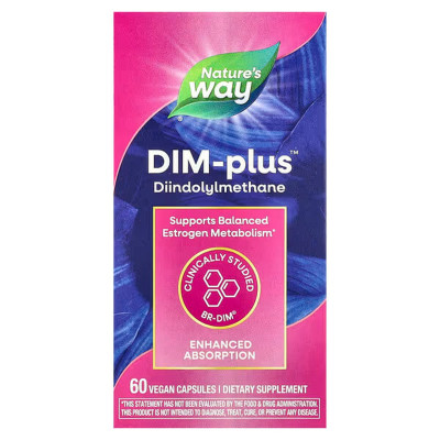ДІМ плюс, метаболізм естрогенів, DIM-Plus, Nature's Way, 60 вегетаріанських капсул