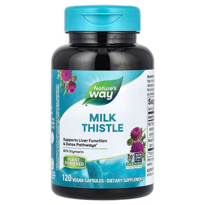 Розторопша плямиста, Milk Thistle, Nature's Way, 120 веганських капсул