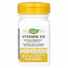 Вітамін D3, Vitamin D3, Nature's Way, підвищена сила, 50 мкг (2000 МО), 120 капсул