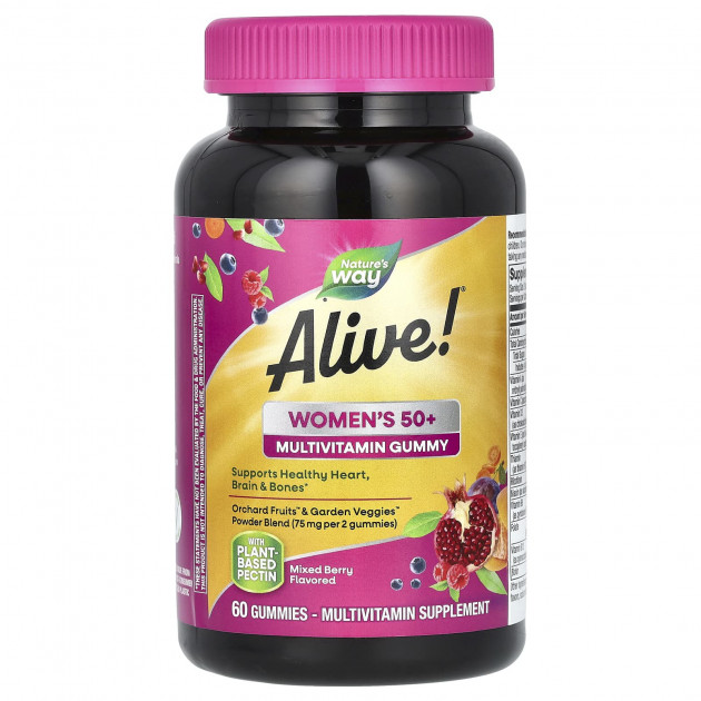 Мультивітаміни для жінок після 50, Women's 50+ Gummy Vitamins, Nature's Way, суміш ягід, 60 жувальних цукерок