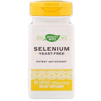Селен, Selenium, Nature's Way, 200 мкг, 100 капсул