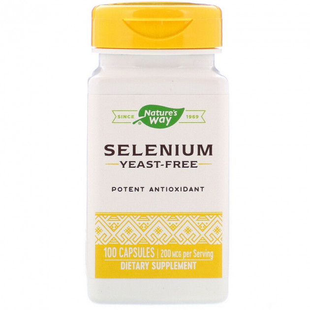 Селен, Selenium, Nature's Way, 200 мкг, 100 капсул