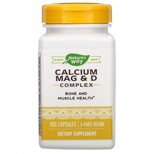 Комплекс кальцію та магнію з вітаміном D, Calcium Mag & D Complex, Nature's Way, 100 капсул