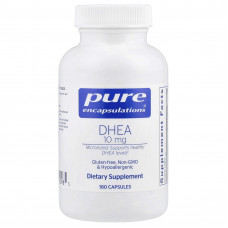 ДГЕА, DHEA, Pure Encapsulations, підтримка імунітету, спалювання жиру, гормонального балансу та емоційного благополуччя, 10 мг, 180 капсул