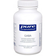 ГАМК, GABA, Pure Encapsulations, підтримка релаксації та зменшення випадкового стресу, 120 капсул