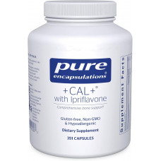 Вітаміни при остеопорозі +CAL+ Ipriflavone, Pure Encapsulations, мінеральна, вітамінна та трав'яна добавка для підвищення сили скелета, 351 капсула