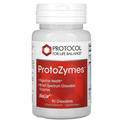 Травні ферменти широкого спектру, ProtoZymes, Protocol for Life Balance, 90 жувальних таблеток
