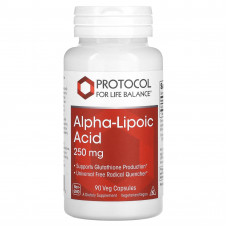 Альфа-ліпоєва кислота, Alpha-Lipoic Acid, Protocol for Life Balance, 250 мг, 90 веганських капсул