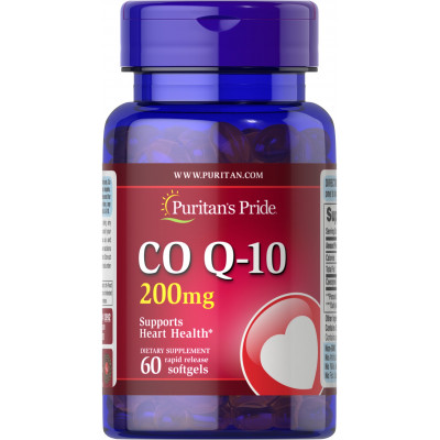Коензим Q-10, Q-SORB ™ Co Q-10, Puritan's Pride, 200 мг, 60 гелевих капсул швидкого вивільнення