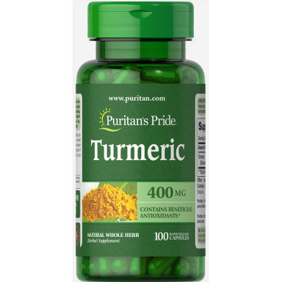 Куркума, Turmeric, Puritan's Pride, 400 мг, 100 капсул