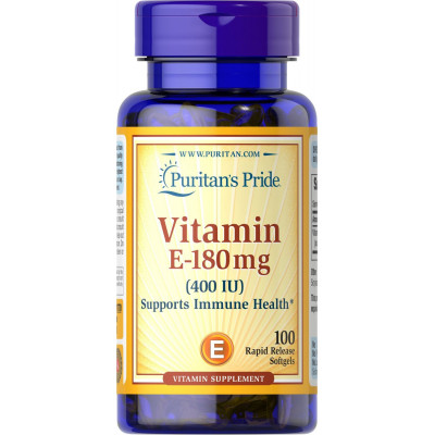 Вітамін Е, Vitamin E, Puritan's Pride, 180 мг (400 МО), 100 гелевих капсул