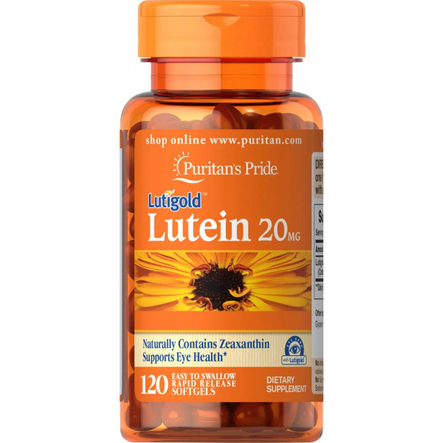 Лютеїн з зеаксантином, Lutein, Puritan's Pride, 20 мг, 120 гелевих капсул